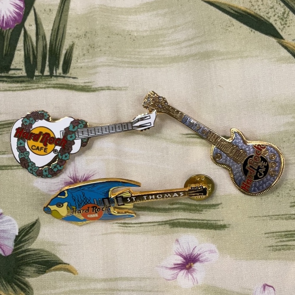 Hard Rock Cafe Guitar and Fish Pins